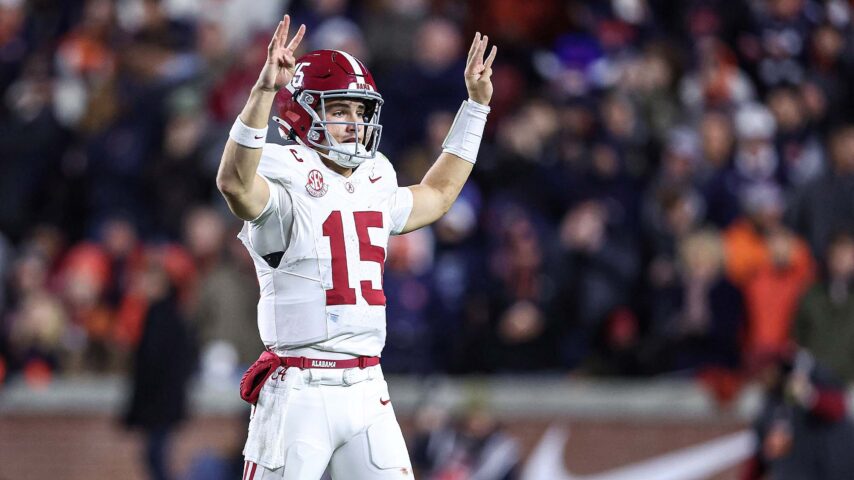 JetCast graphic for 2026 NFL Draft coverage of Ty Simpson and the Jets-Cardinals collision at Pick 33.