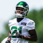 New York Jets cornerback Brandon Stephens practices during the offseason program.