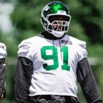 Jowon Briggs at New York Jets offseason practice