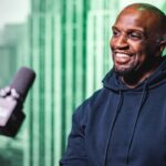 Former Jets linebacker David Harris smiles during an interview at 1 Jets Drive